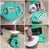 Multifunctional Manual Hand Push Chopper For Vegetables & Meat 2L, Get 3 Cutting Blades Free