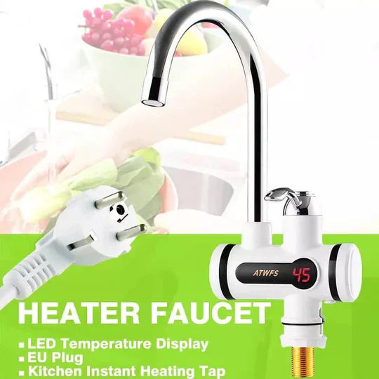 Instant Electric Water Heater Tap with LED Display & Shower Set Heating Faucet with Temperature (3 months Replacement warranty)